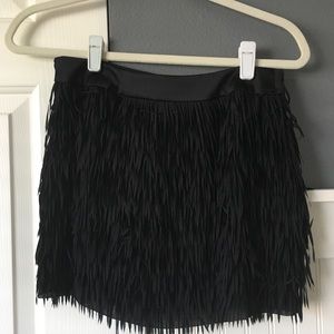 Express Fringe Skirt - Black